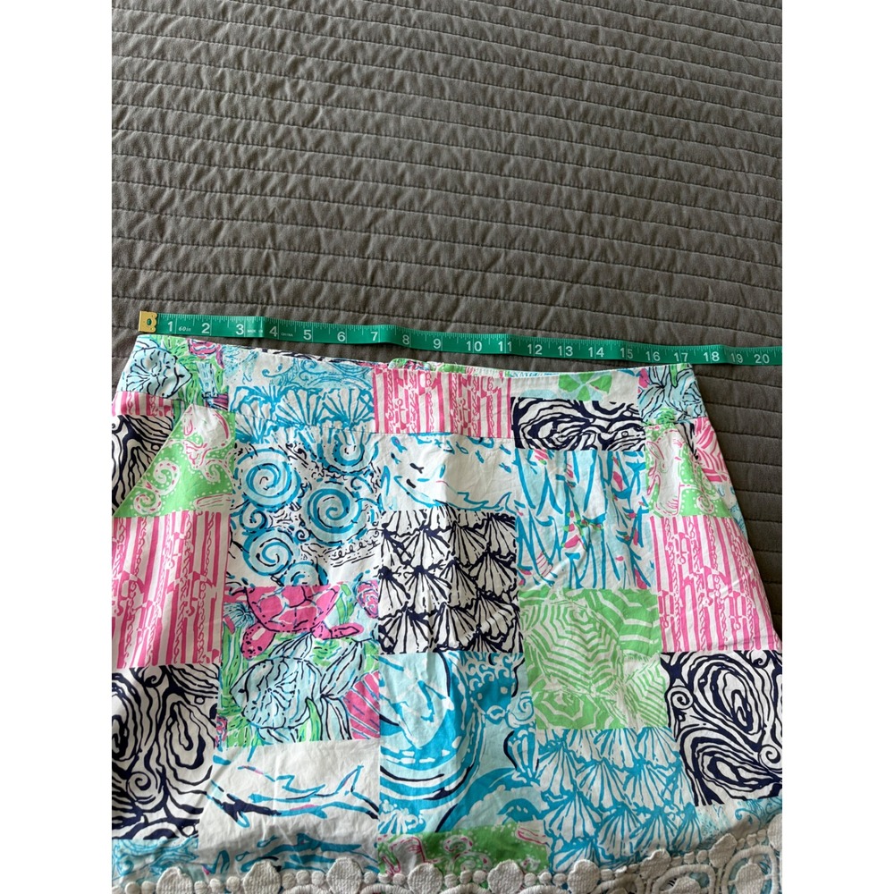 Lilly Pulitzer Patchwork Lace Trim Skort Size 8 Multicolor Coastal Print Mini - Picture 6 of 9